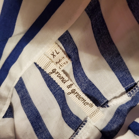 Grand & Greene Striped Roll-tab Tunic Top - Picture 6 of 8